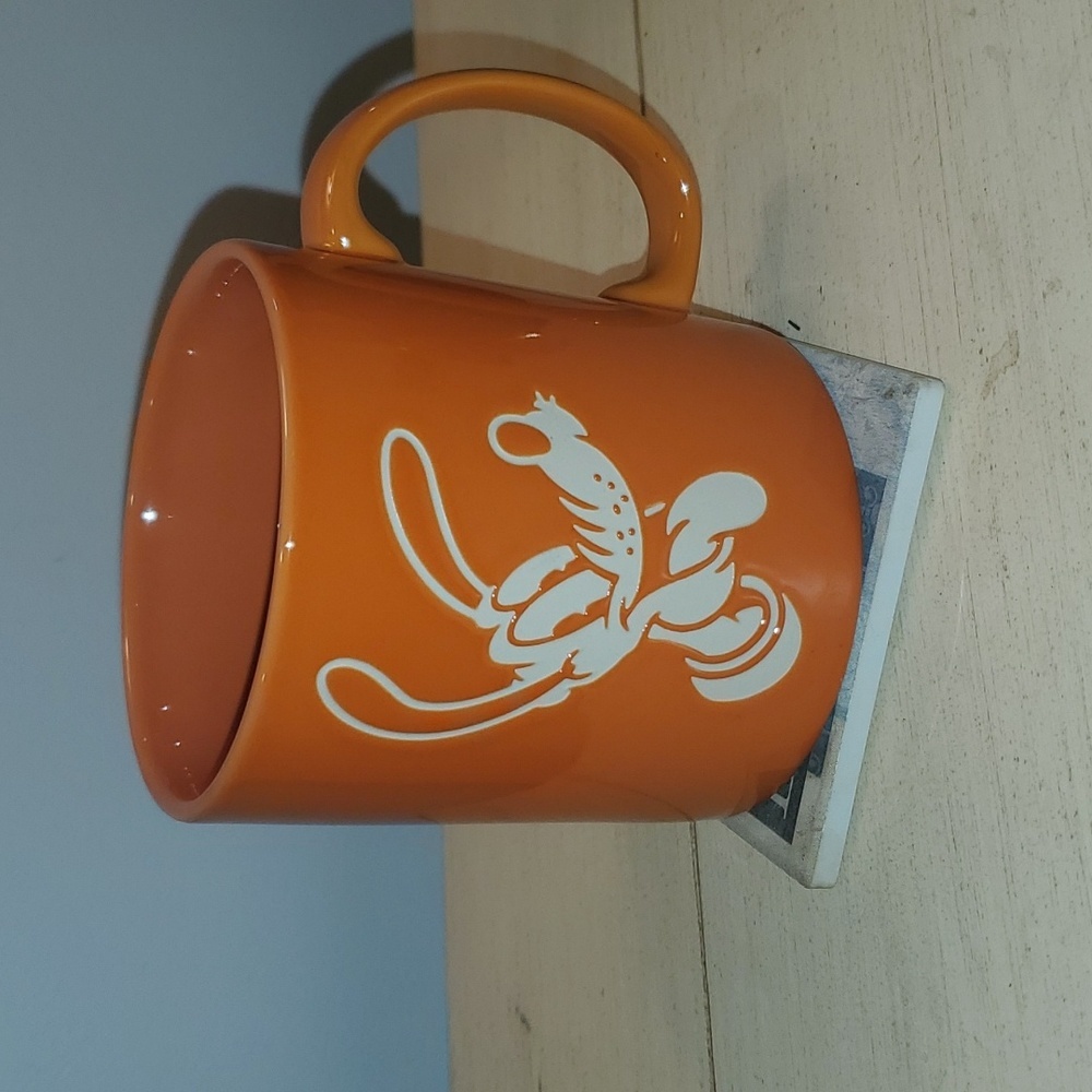 Vintage Disney Pluto Dog Character Coffee Mug Large 16oz Coffee Tea Orange